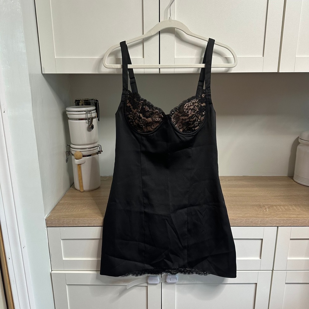 NWT White Fox Admire You Mini Dress Black Corset Lace Underwire Womens M Bodycon - Picture 2 of 16